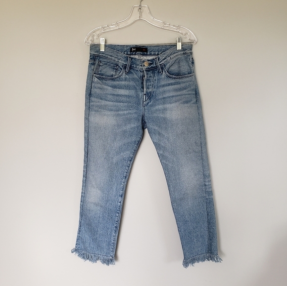 3X1 Women's Stella Straight Fit Fringe Crop Jeans Sz 27 - Picture 1 of 7